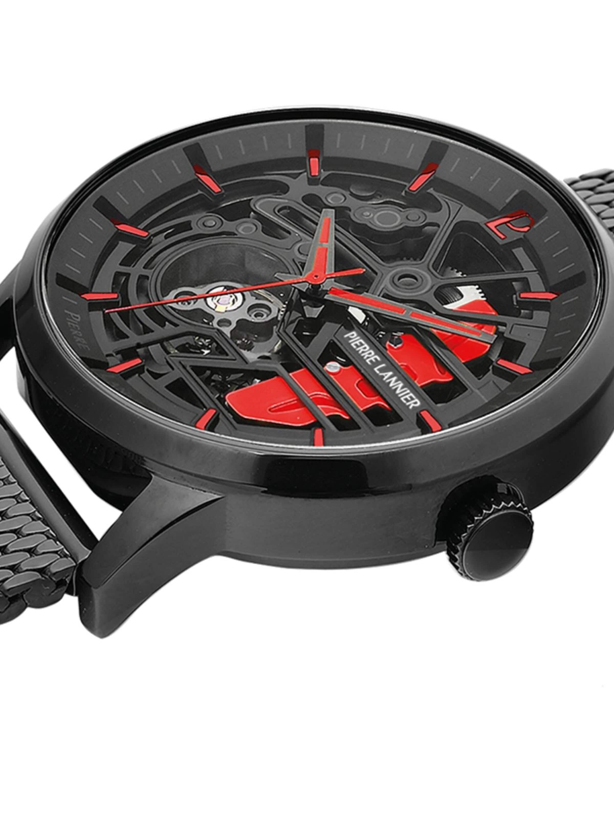 Pierre Lannier Analoguhr 'Pierre Lannier - Automatic watch Paddock - Automatic watch movement - Watch case width: 43 mm'‌‌‌‌‌‌‌‌‌‌ in Schwarz