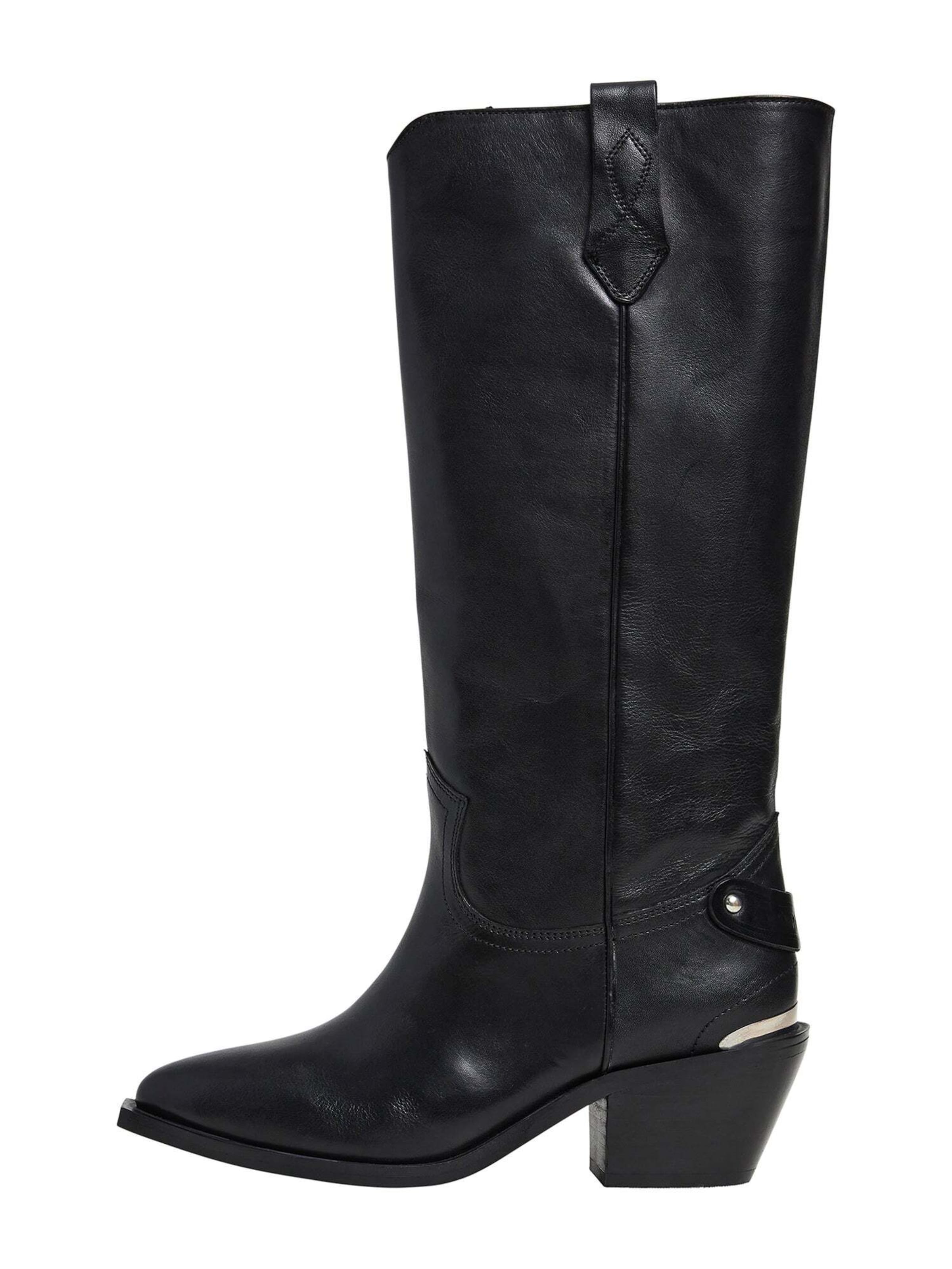 Pepe Jeans Cowboystiefel 'April' in Schwarz: Vorderseite