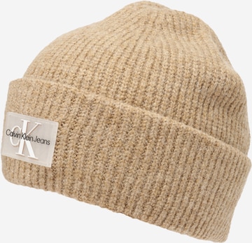 Calvin Klein Jeans Beanie in Brown: front