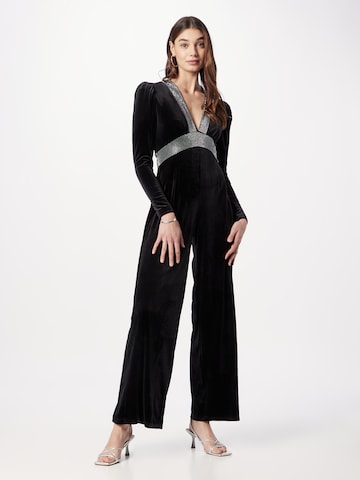 Warehouse Jumpsuit 'Hotfix' in Zwart: voorkant