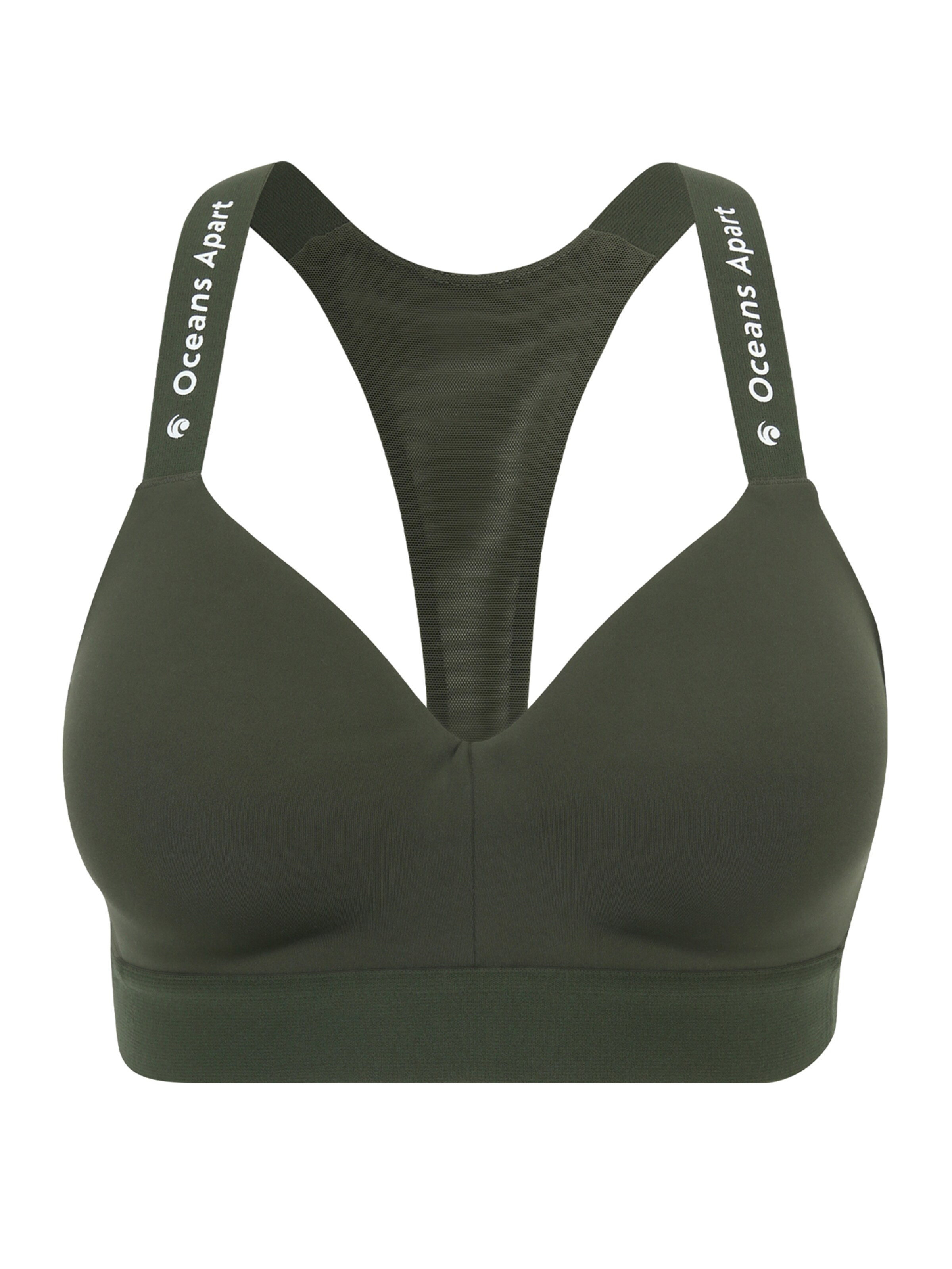 OCEANSAPART Bralette Sports bra 'Athletic' in Green: front