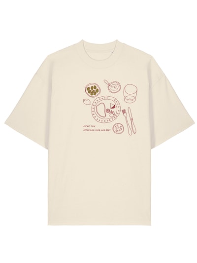 Kultgut Shirt 'Picnic' in S in Cream, Item view