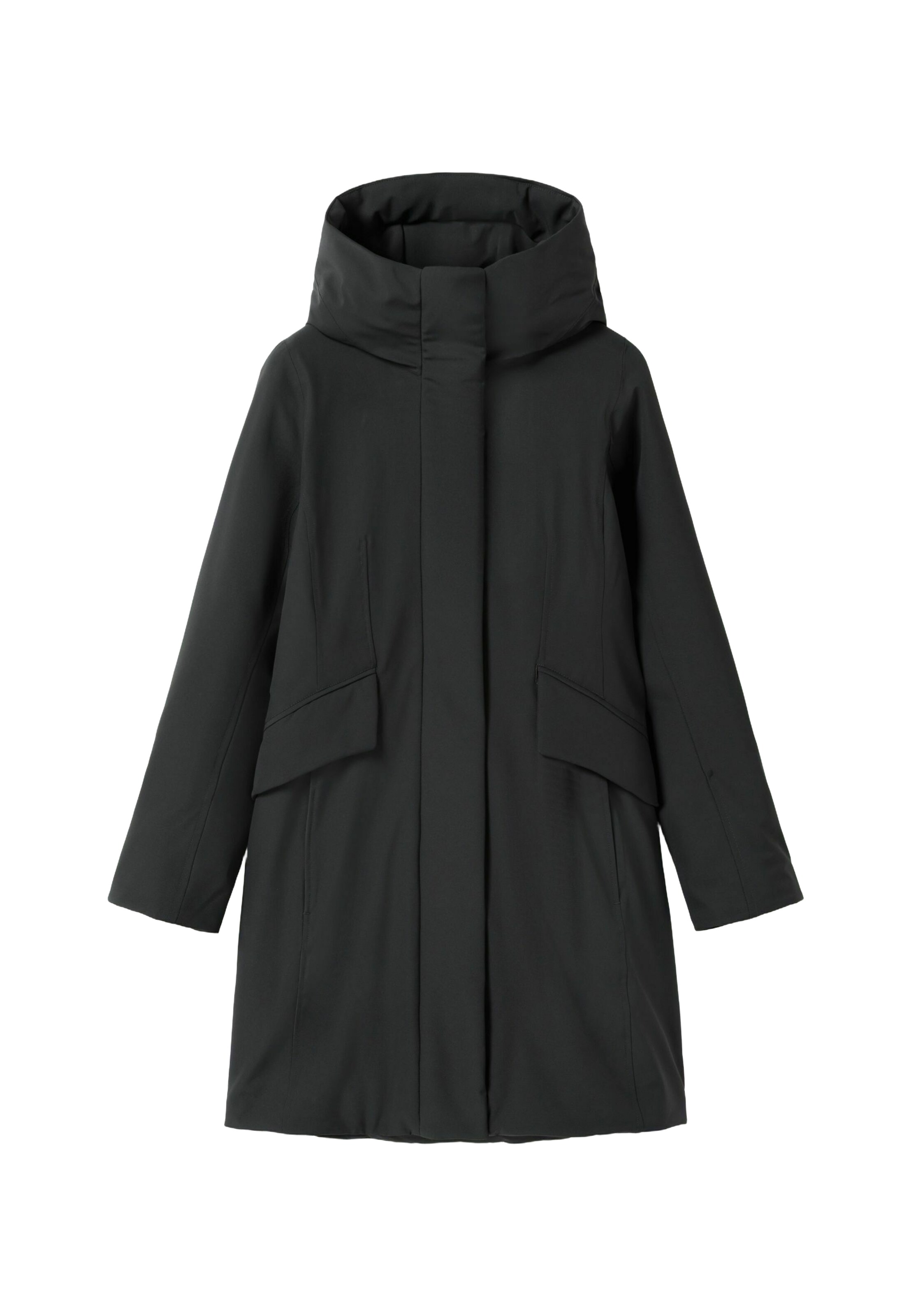 Manteau mi-saison elvine en noir : devant