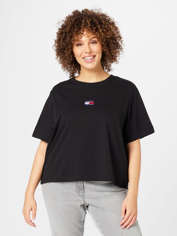 Tommy Jeans Curve T-Shirt in Schwarz: predná strana