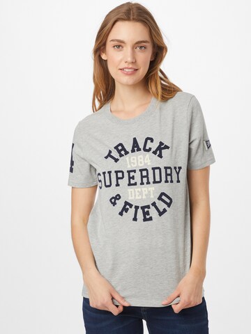 T-shirt 'Collegiate Athletic Union' Superdry en gris : devant