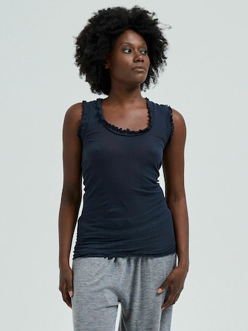Seamless Basic Top 'Flounce' in Zwart: voorkant
