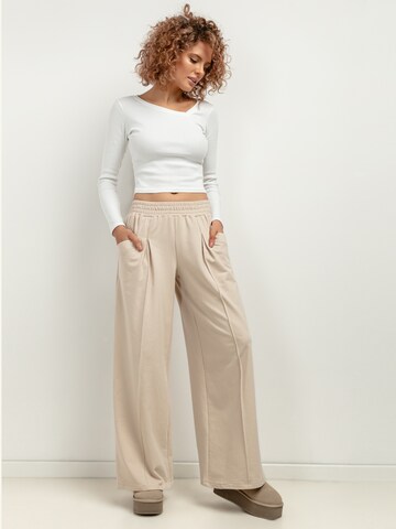 TESSITA Wide Leg Hose in Beige