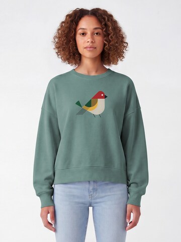 Sweat-shirt 'Vogel' Watapparel en vert : devant