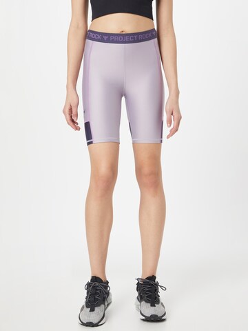 UNDER ARMOUR Skinny Παντελόνι φόρμας σε λιλά: μπροστά