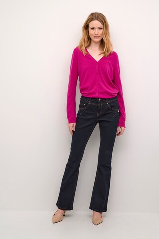 Cream Flared Jeans in Blue