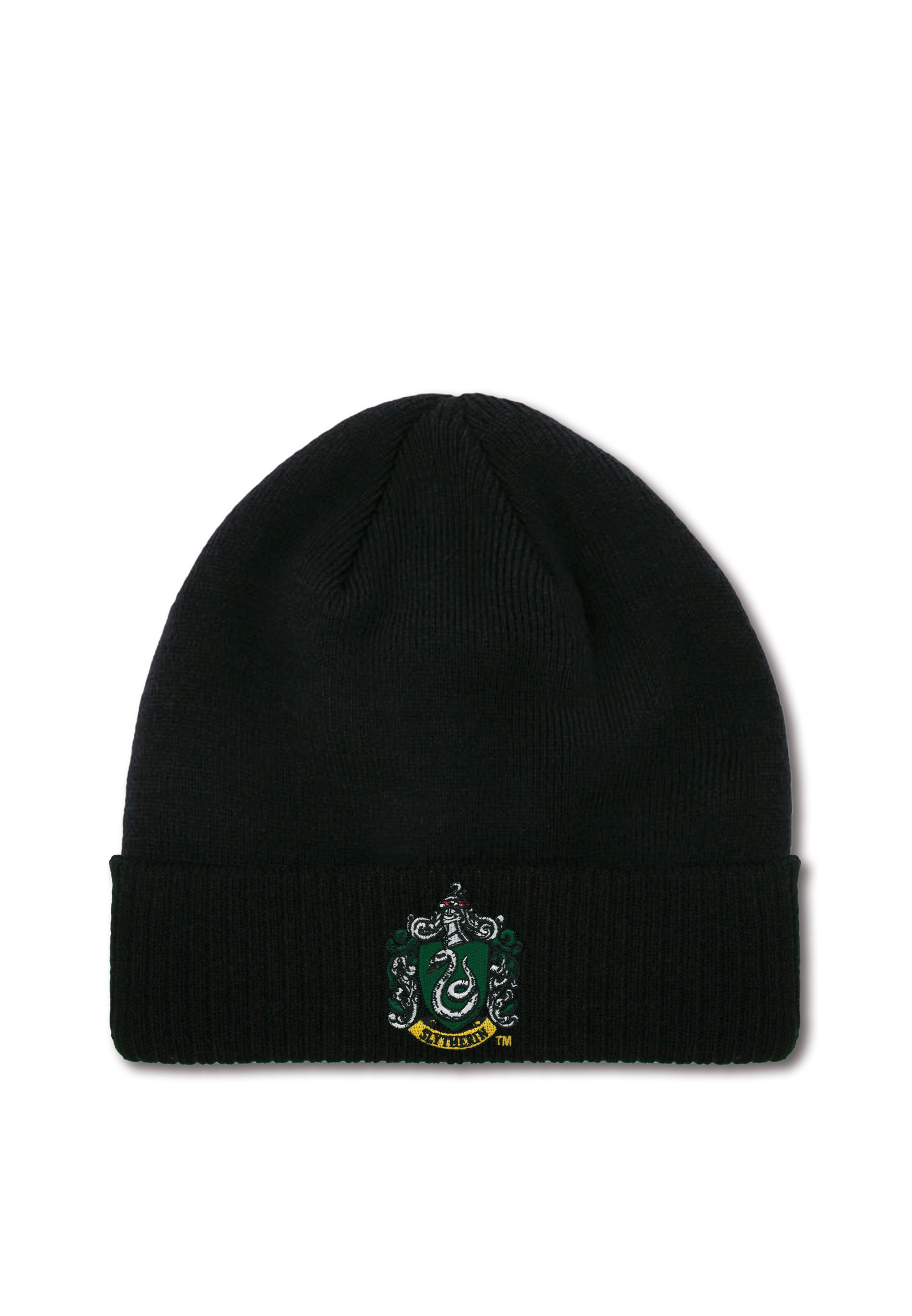 LOGOSHIRT Beanie 'Harry Potter - Slytherin' in Schwarz: Vorderseite