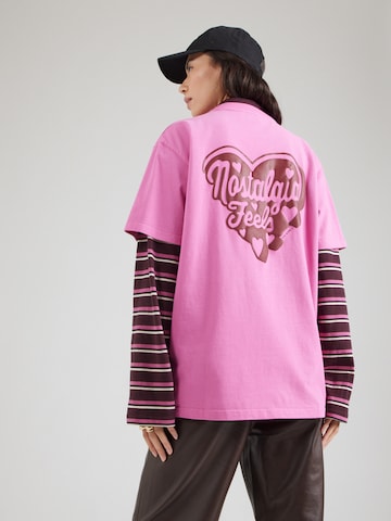 T-shirt 'Nostalgia Heart' OH APRIL en rose : devant