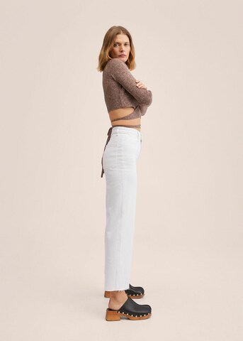 Wide leg Jeans 'Catherin' de la MANGO pe alb