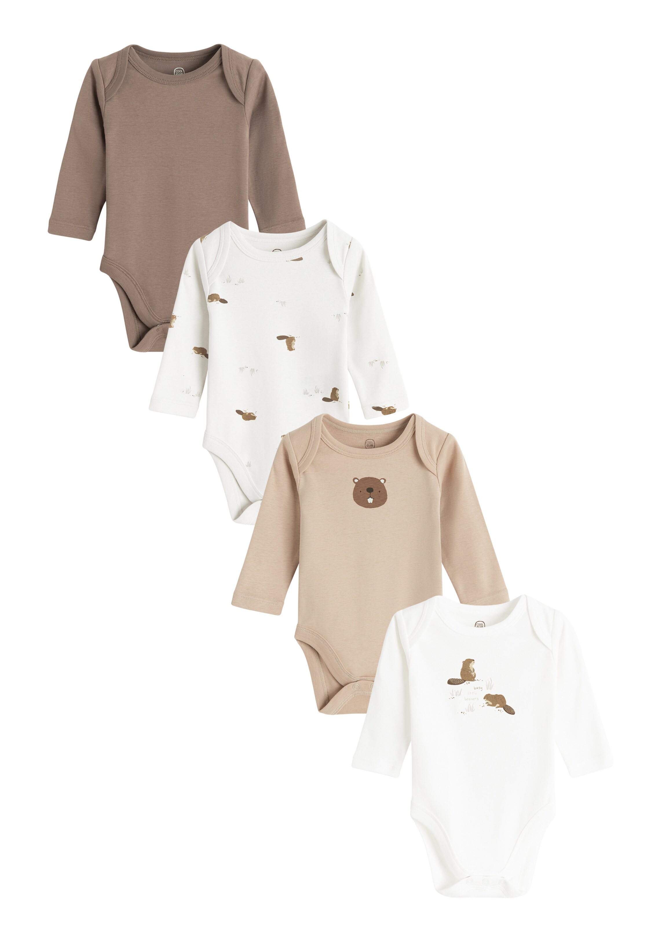 Cool Club Romper/bodysuit in Brown: front