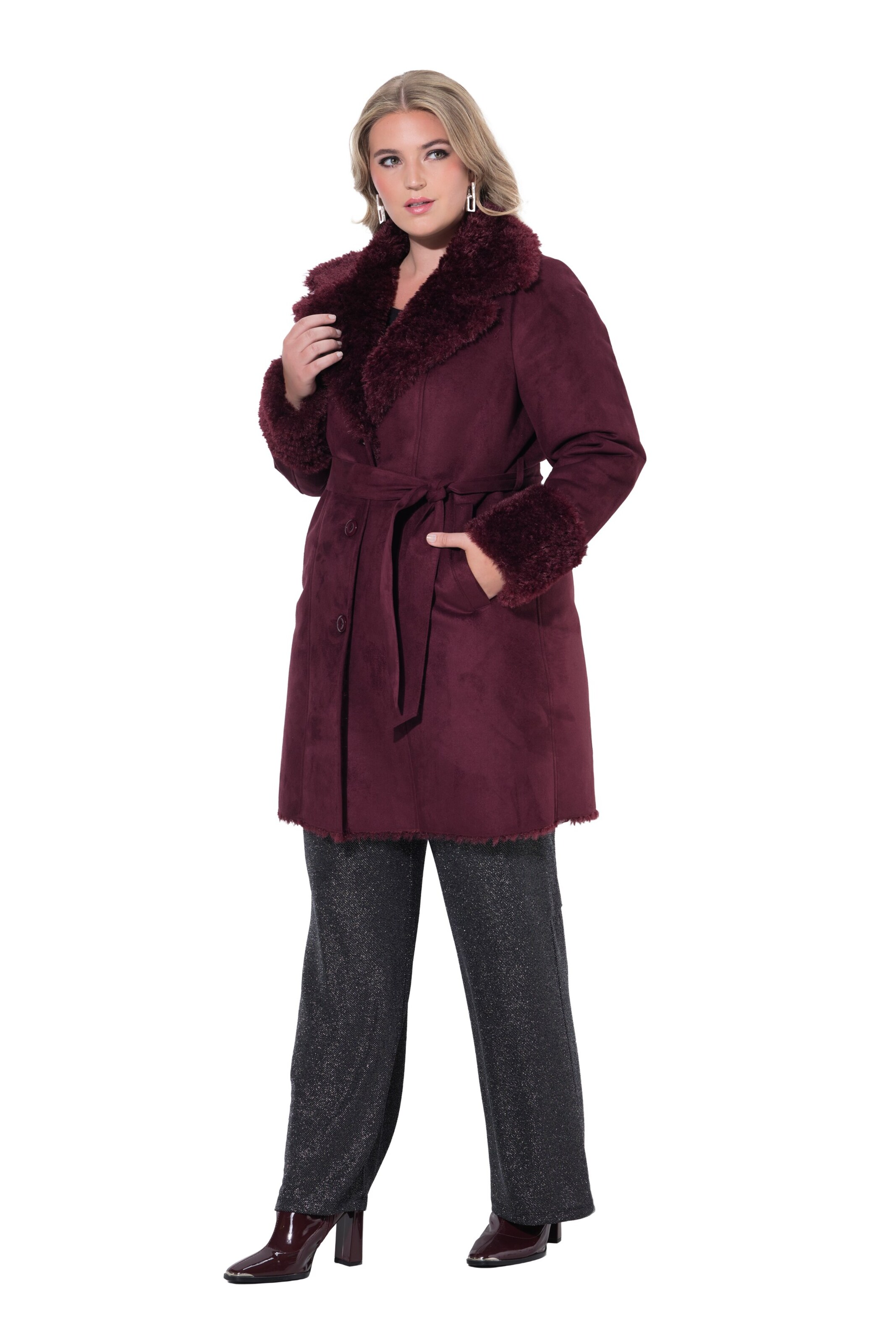 MIAMODA Between-Seasons Coat in Red: front