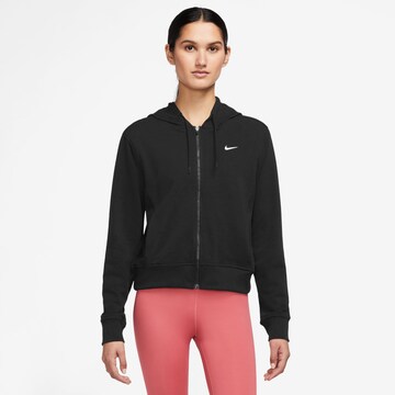 NIKE Bluza rozpinana sportowa 'One' w kolorze czarny: przód