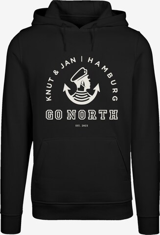 F4NT4STIC Sweatshirt 'Go North Logo' in Zwart: voorkant