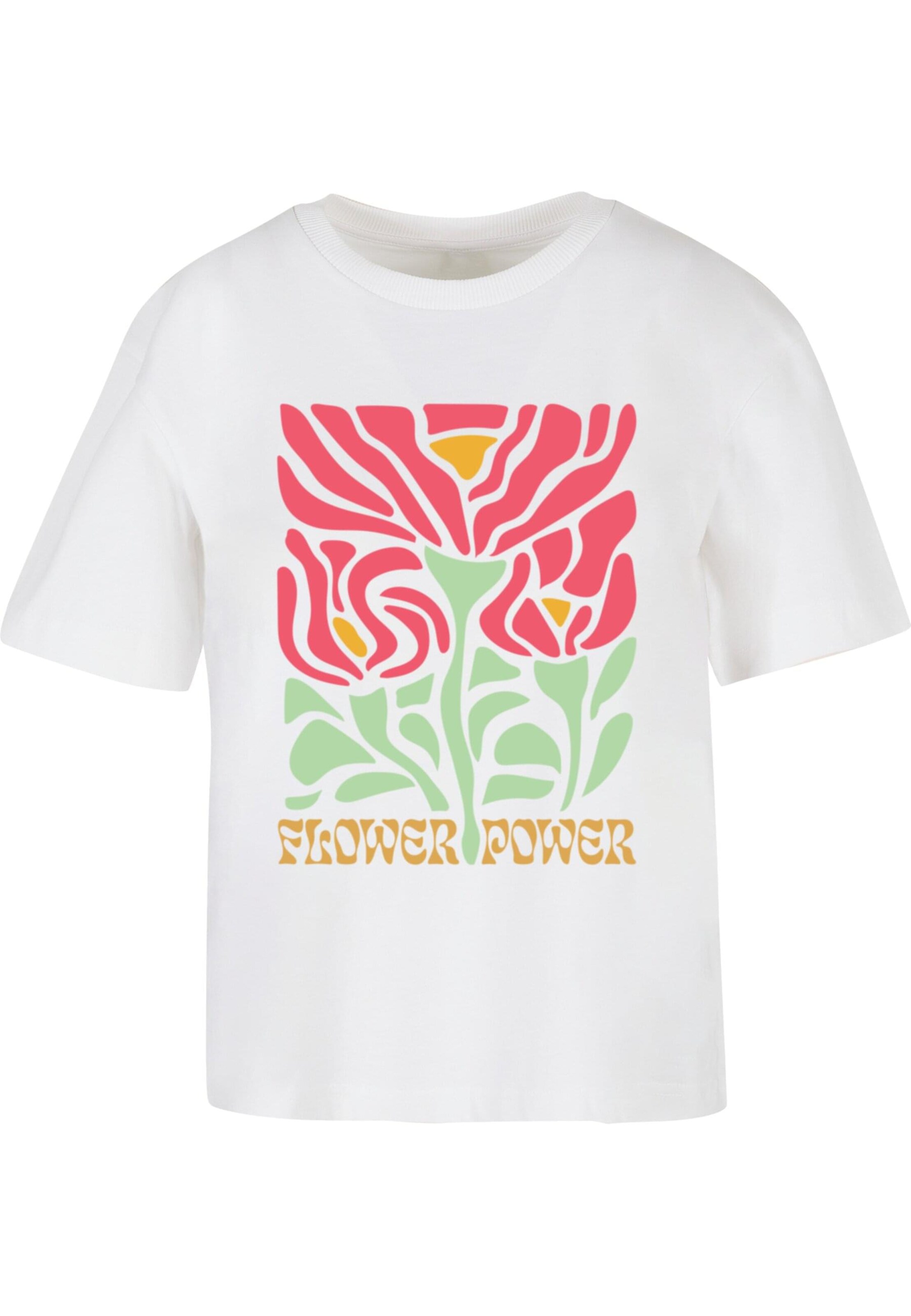 T-shirt 'Flower Power' Merchcode en blanc : devant