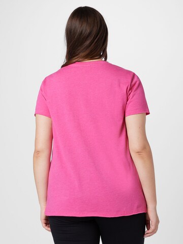 ONLY Carmakoma Shirt 'QUOTE' in Pink