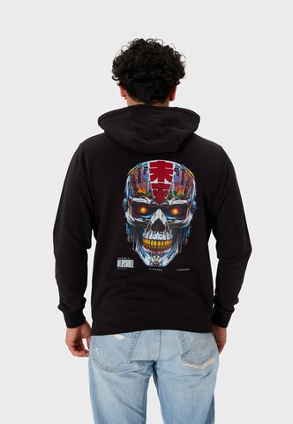 Oldskull Zip-Up Hoodie 'Xtreme Vivid Skull' in Black: front
