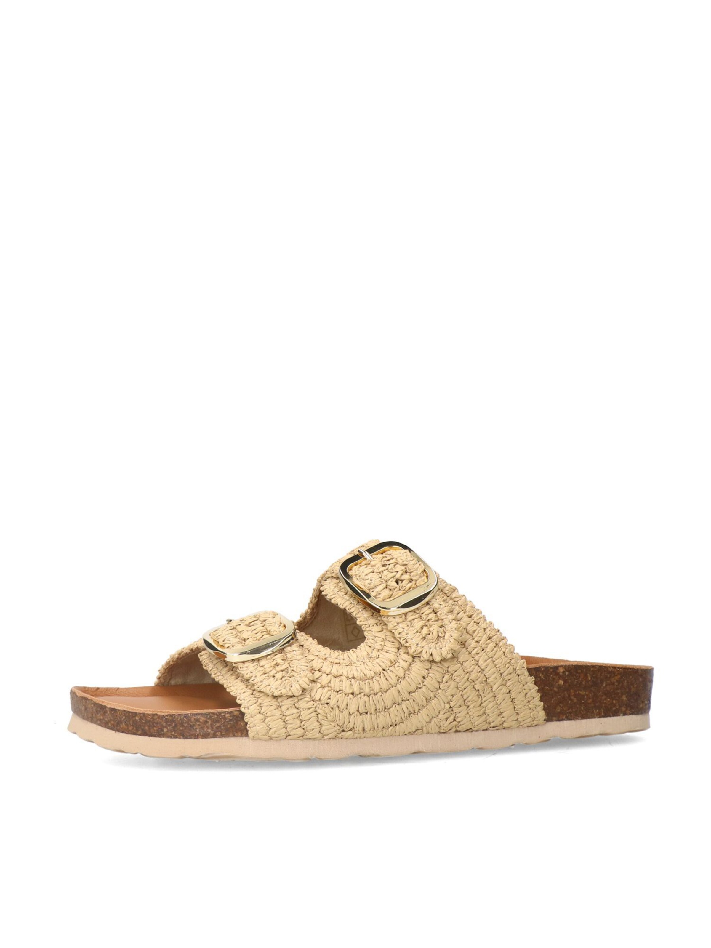 MANFIELD Muiltjes in Beige: voorkant