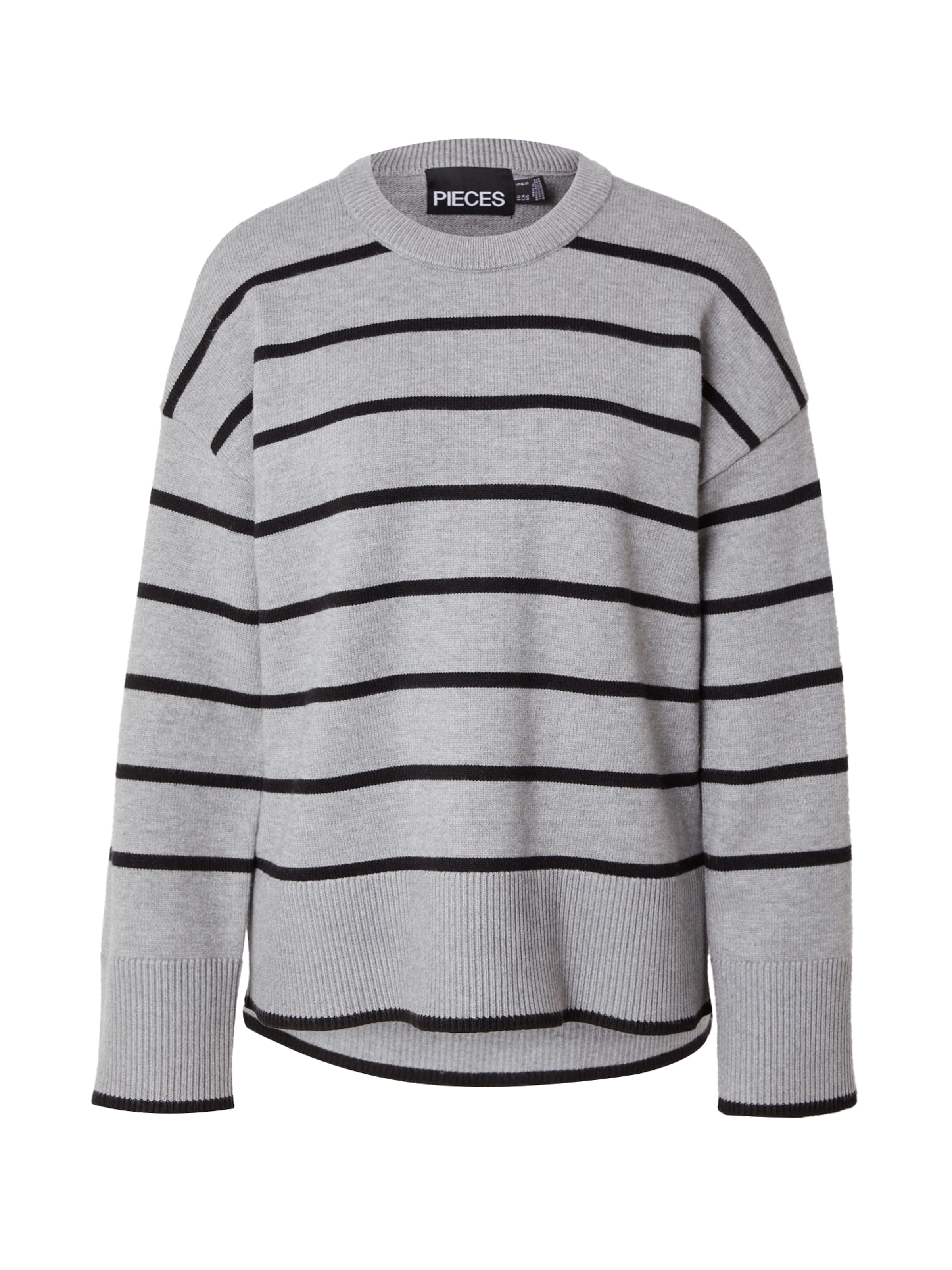 PIECES Sweter 'PCMathilde' w kolorze szary: przód