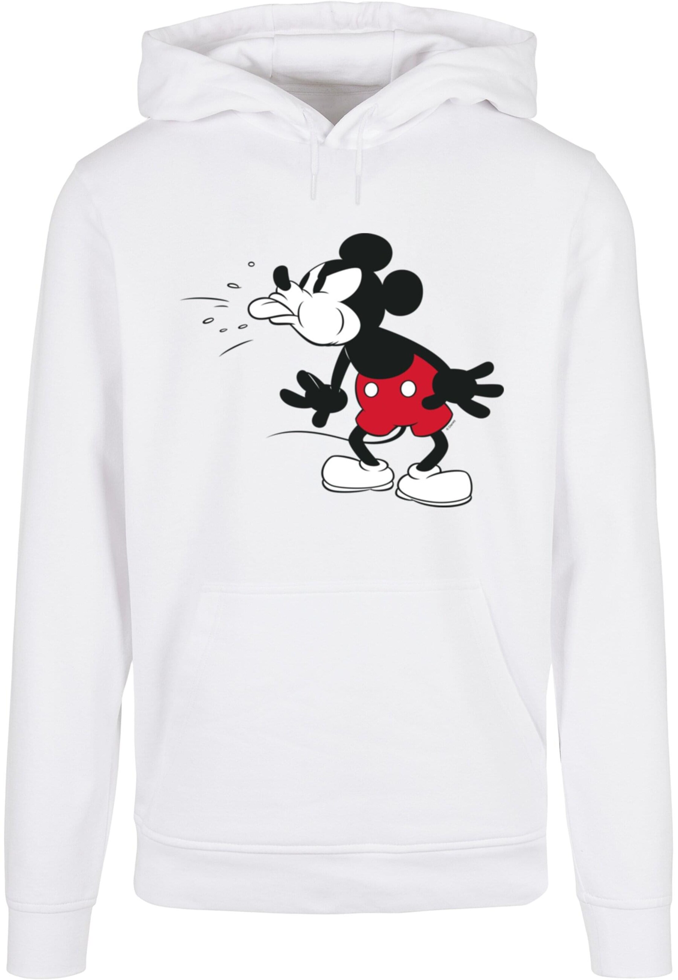 ABSOLUTE CULT Sweatshirt 'Mickey Mouse - Tongue' in Weiß: Vorderseite
