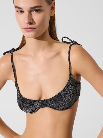 Karl Lagerfeld Trojúhelníková Horní díl plavek – černá