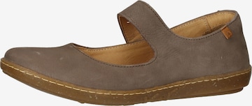 EL NATURALISTA Ballet Flats with Strap 'Koralle' in Brown: front