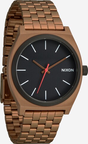 Nixon Analog Watch 'Time Teller' in Brown: front