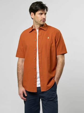 MCS Regular fit Overhemd 'Fort Worth' in Bruin: voorkant