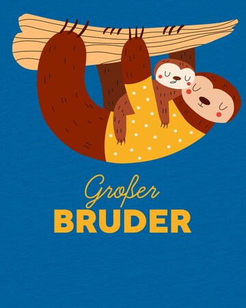 Maglietta 'Faultier Großer Bruder' di watabout.kids in blu