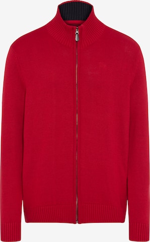 Man's World Knit Cardigan in Red: front