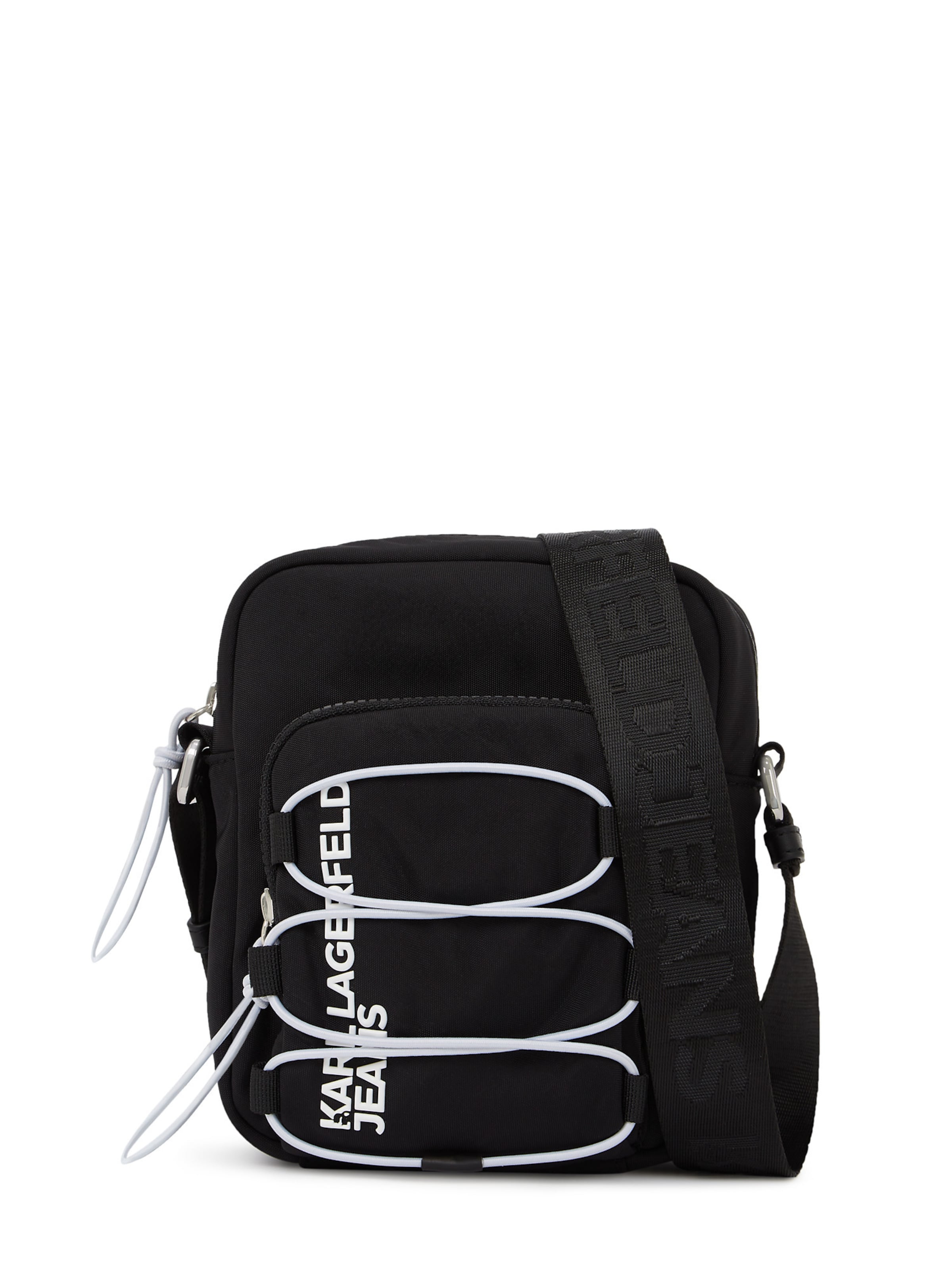 KARL LAGERFELD JEANS Axelremsväska i svart: framsida