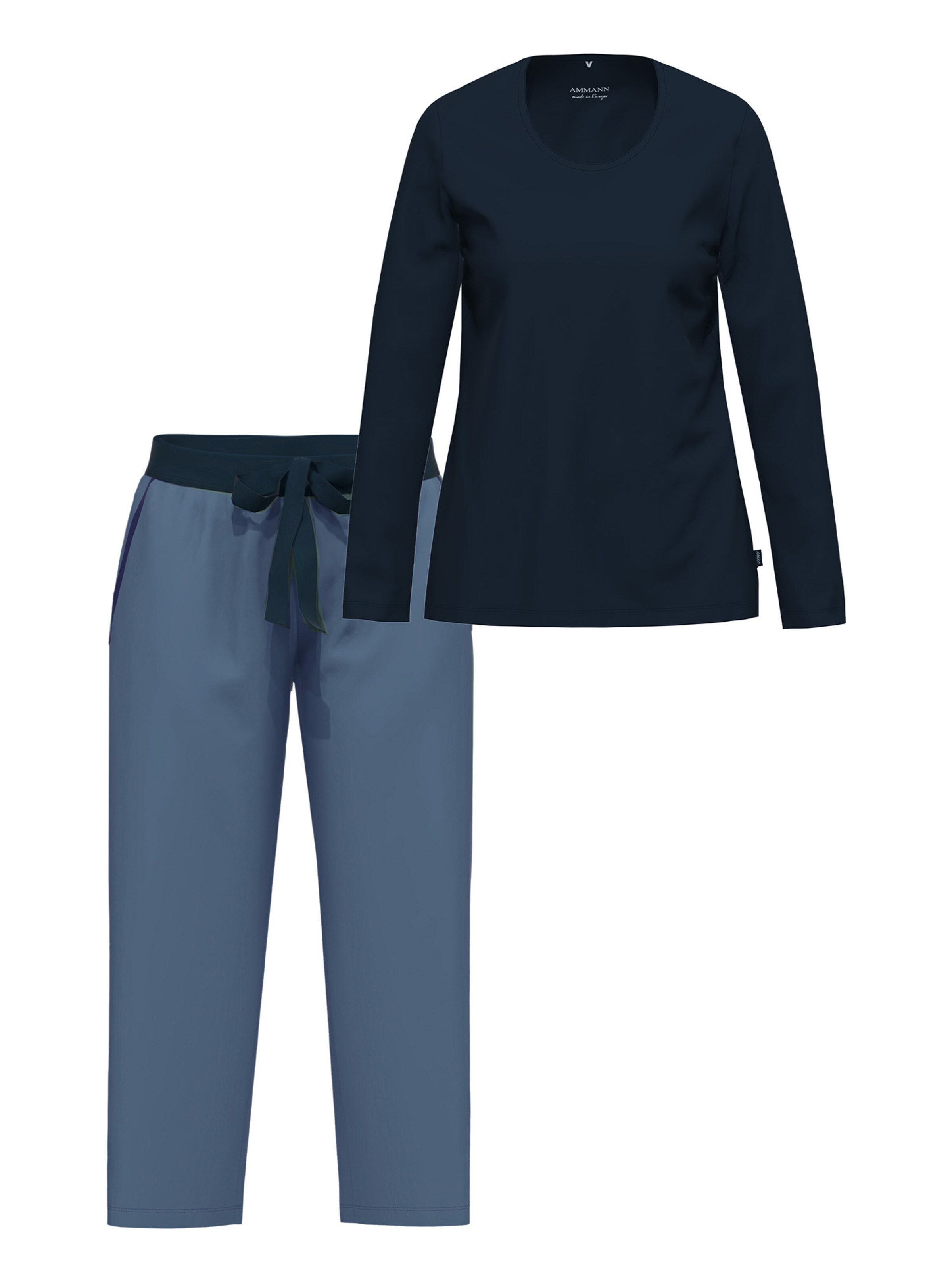 Ammann Pajama 'Night & Home' in Blue: front