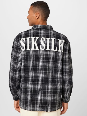 SikSilk Comfort fit Button Up Shirt in Black