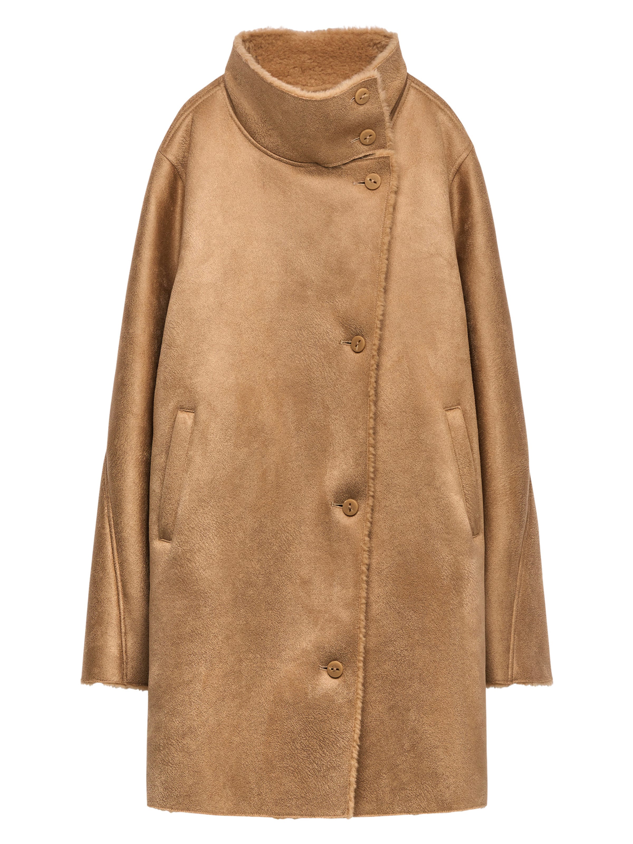 Adolfo Dominguez Between-seasons coat in Beige: front