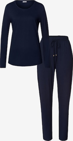 Hanro Pyjama 'Sleep & Lounge' in Blau: Vorderseite