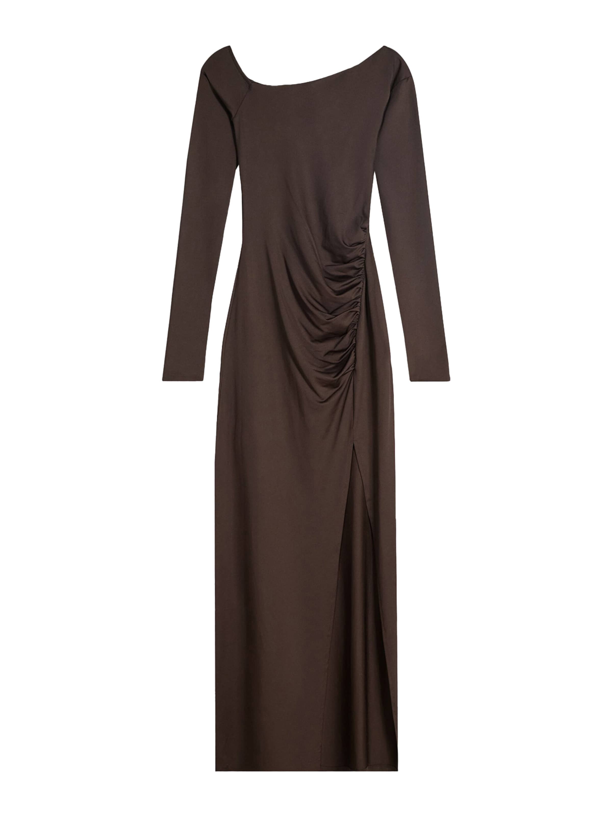 BershkaHaljina - smeđa boja: prednji dio