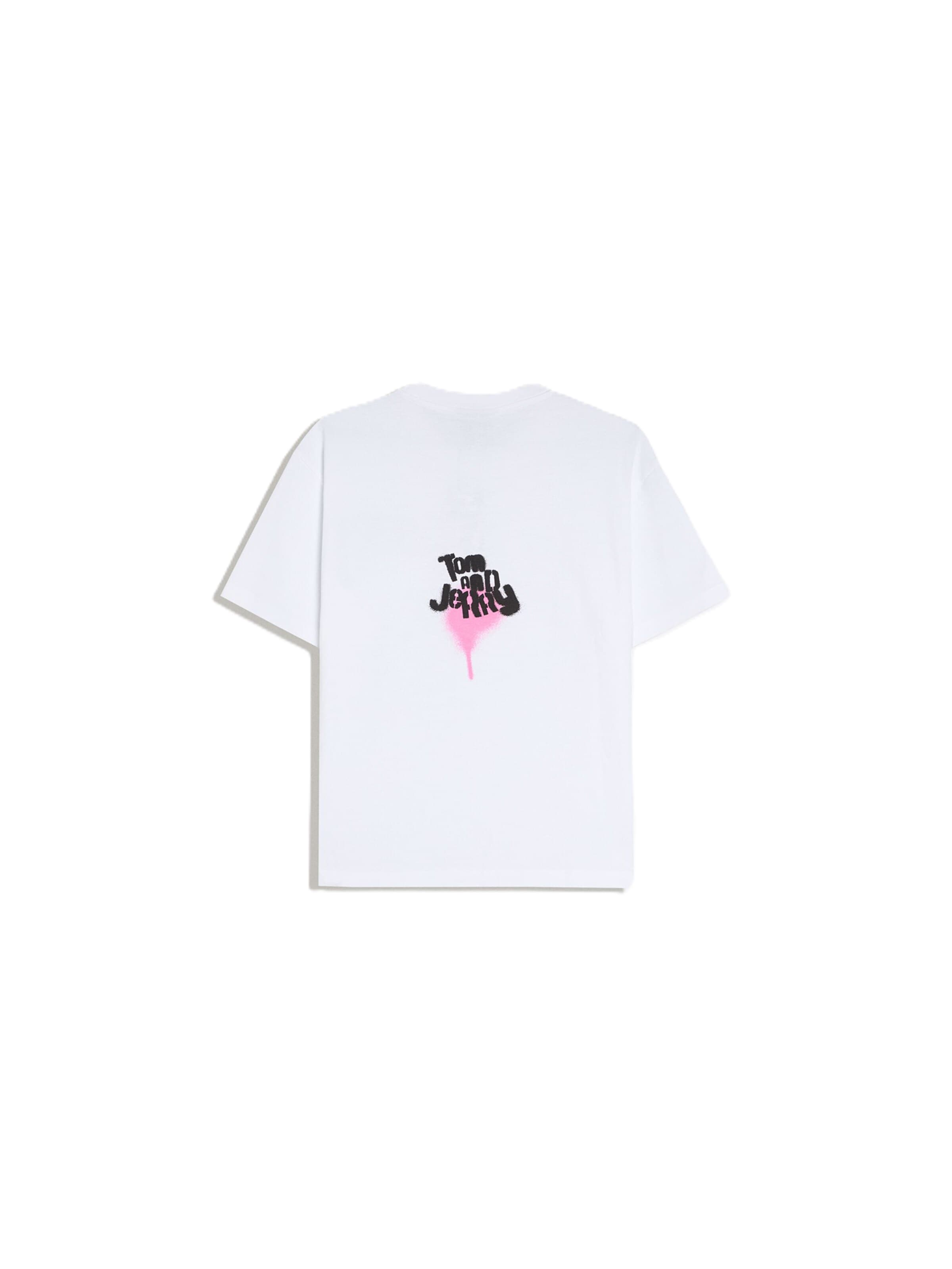 Bershka Tričko 'TOM&JERRY' – bílá