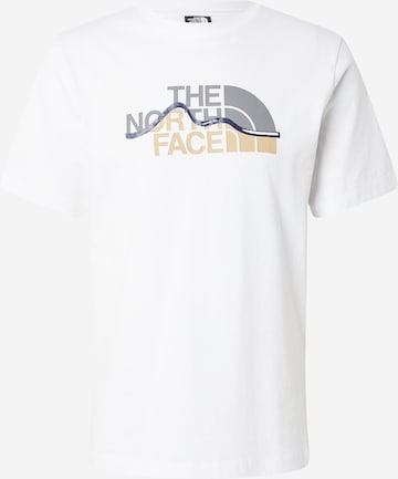 balta THE NORTH FACE Marškinėliai 'Mountain Line': priekis