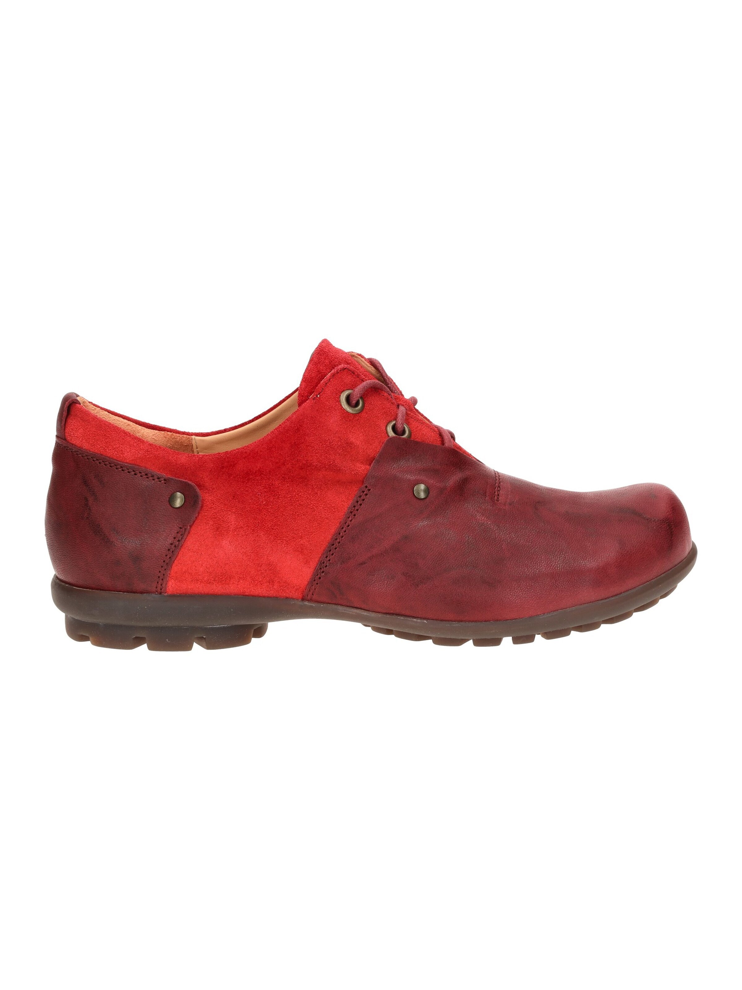 THINK! Lace-Up Shoes 'Think Kong Schuhe rot rosso Leder-Mix 142' in Red