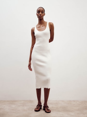 ABOUT YOU x Marie von Behrens Knitted dress 'Flora' in White