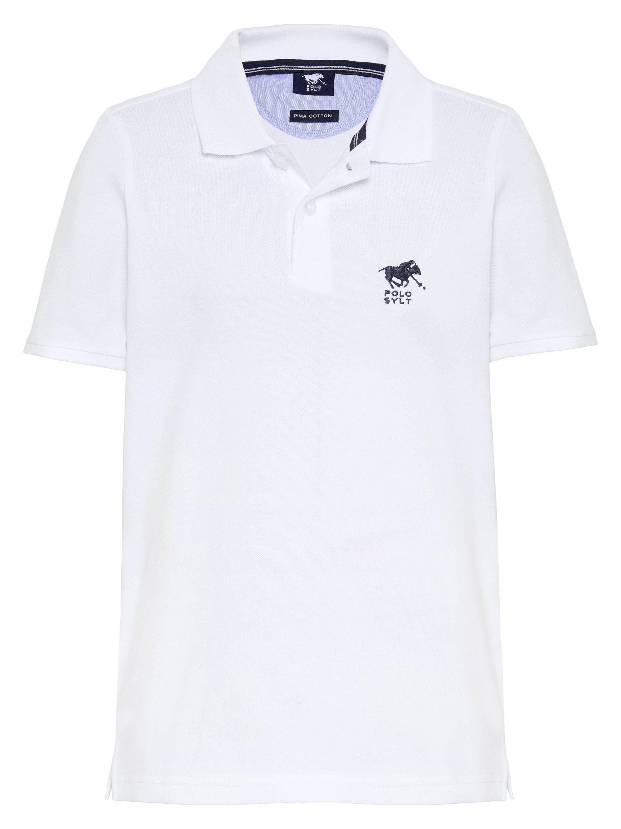 Polo Sylt Shirt ' mit Logo-Stickerei ' in White: front