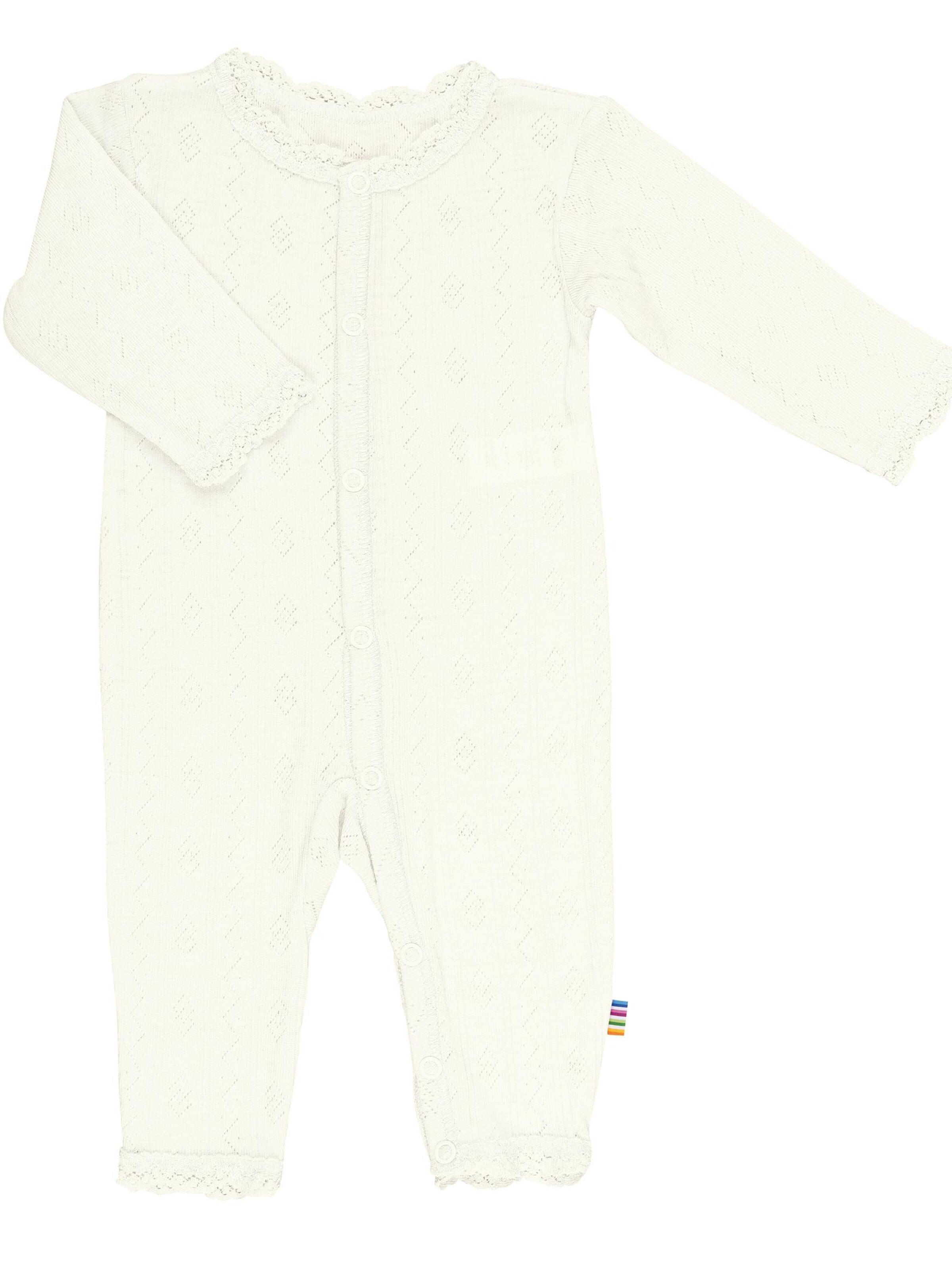 JOHA Strampler/Body 'Schlafoverall aus Merino-Wolle/Seide'‌‌‌‌‌‌‌‌‌ in Weiß: Vorderseite