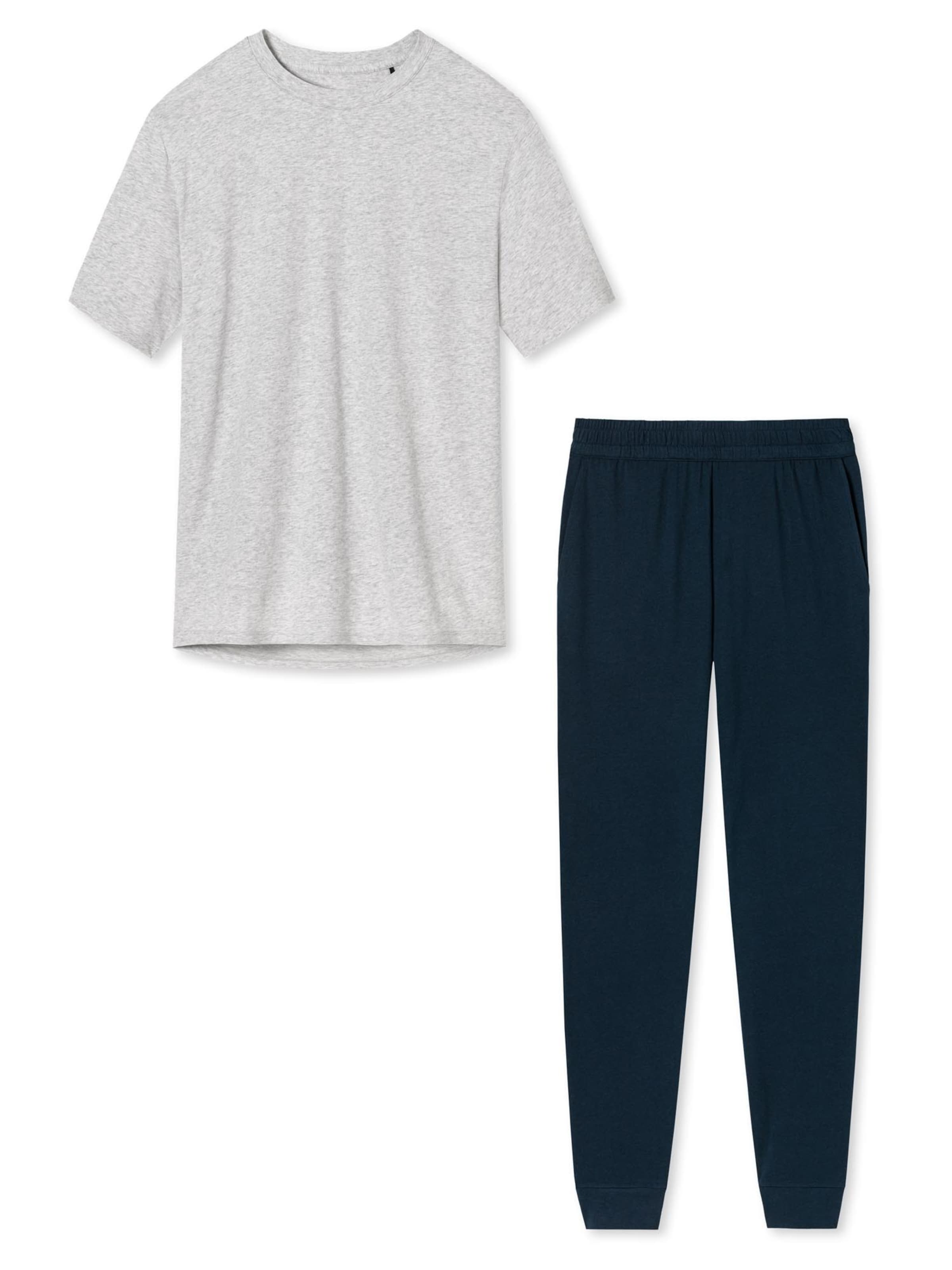 SCHIESSER Pyjama 'Organic Cotton'‌‌‌‌‌ in Blau: Vorderseite