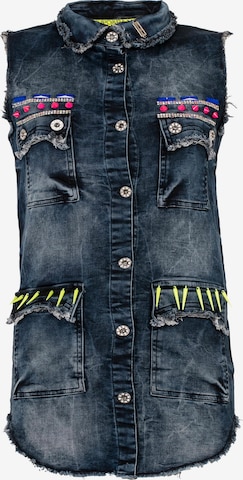 CIPO & BAXX Vest 'Destroyed' in Blue: front