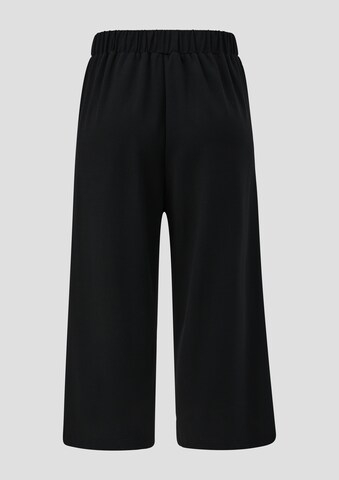 QS Wide leg Pleat-Front Pants in Black