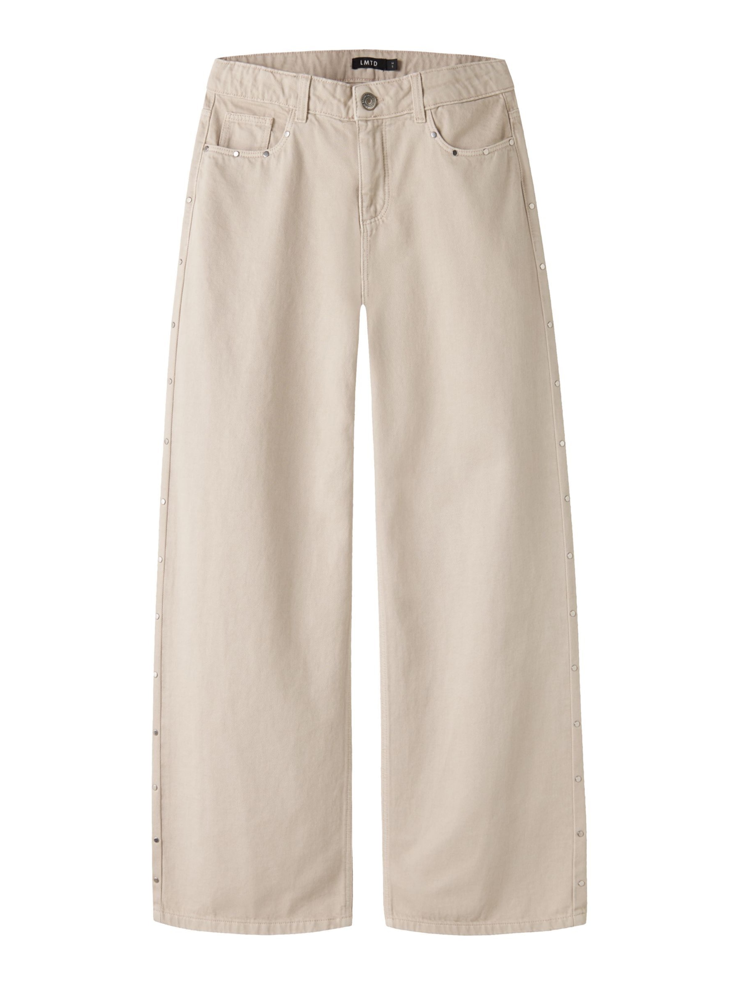 LMTD Wide Leg Jeans in Beige: Vorderseite