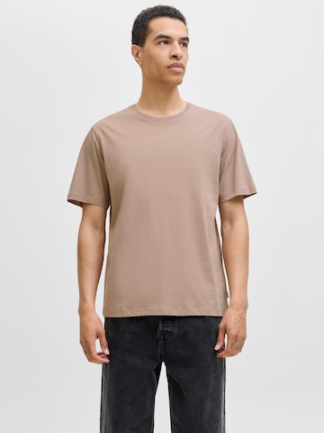 JACK & JONES Slim fit Μπλουζάκι σε καφέ: μπροστά